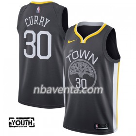 Camiseta Niños Golden State Warriors Stephen Curry 30 Nike 2017-18 Negro Swingman